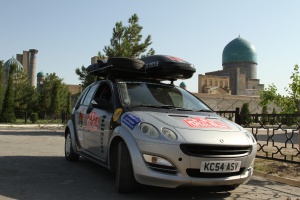 Arriving in Samarkand, Uzbekistan 